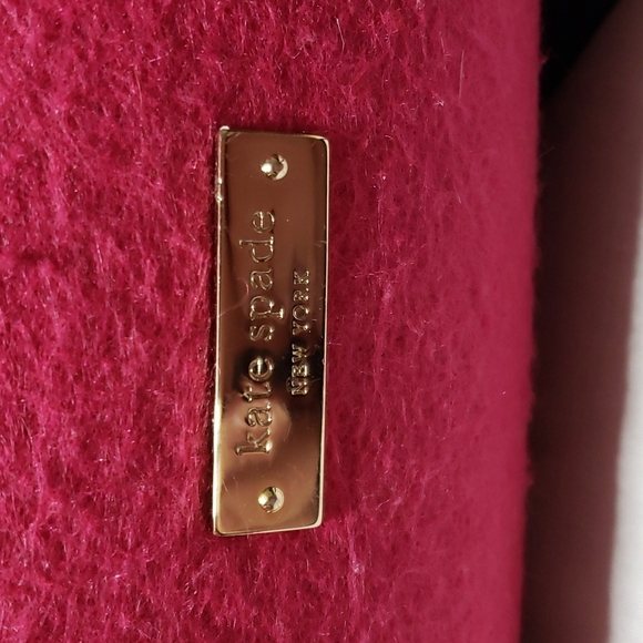 Kate spade pink and red felted crossbody rare - Picture 6 of 14